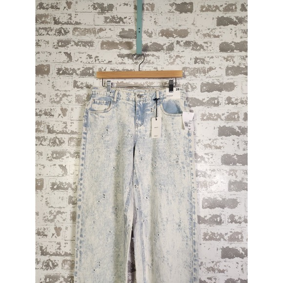 Forever 21 Wide Leg Baggy Jeans Size 28 Acid Wash Textured Grunge Y2K - Picture 2 of 16